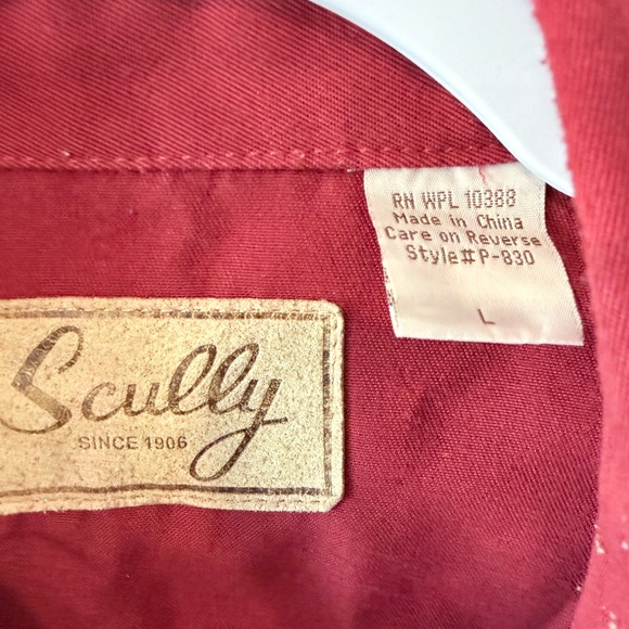 Vintage Scully men’s Large long sleeve snap up red & black Western dragon shirt - Picture 5 of 6